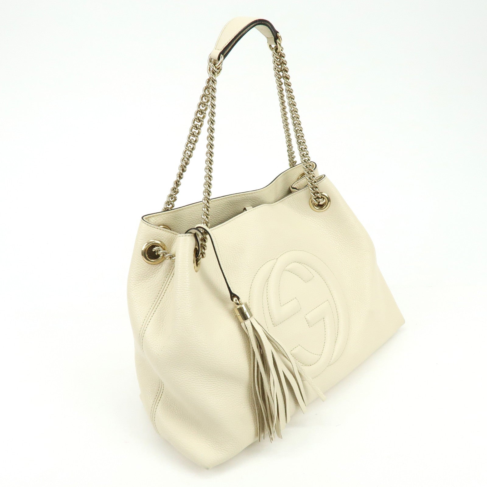 GUCCI SOHO Interlocking G Calf Leather Chain Shoulder Bag 536196