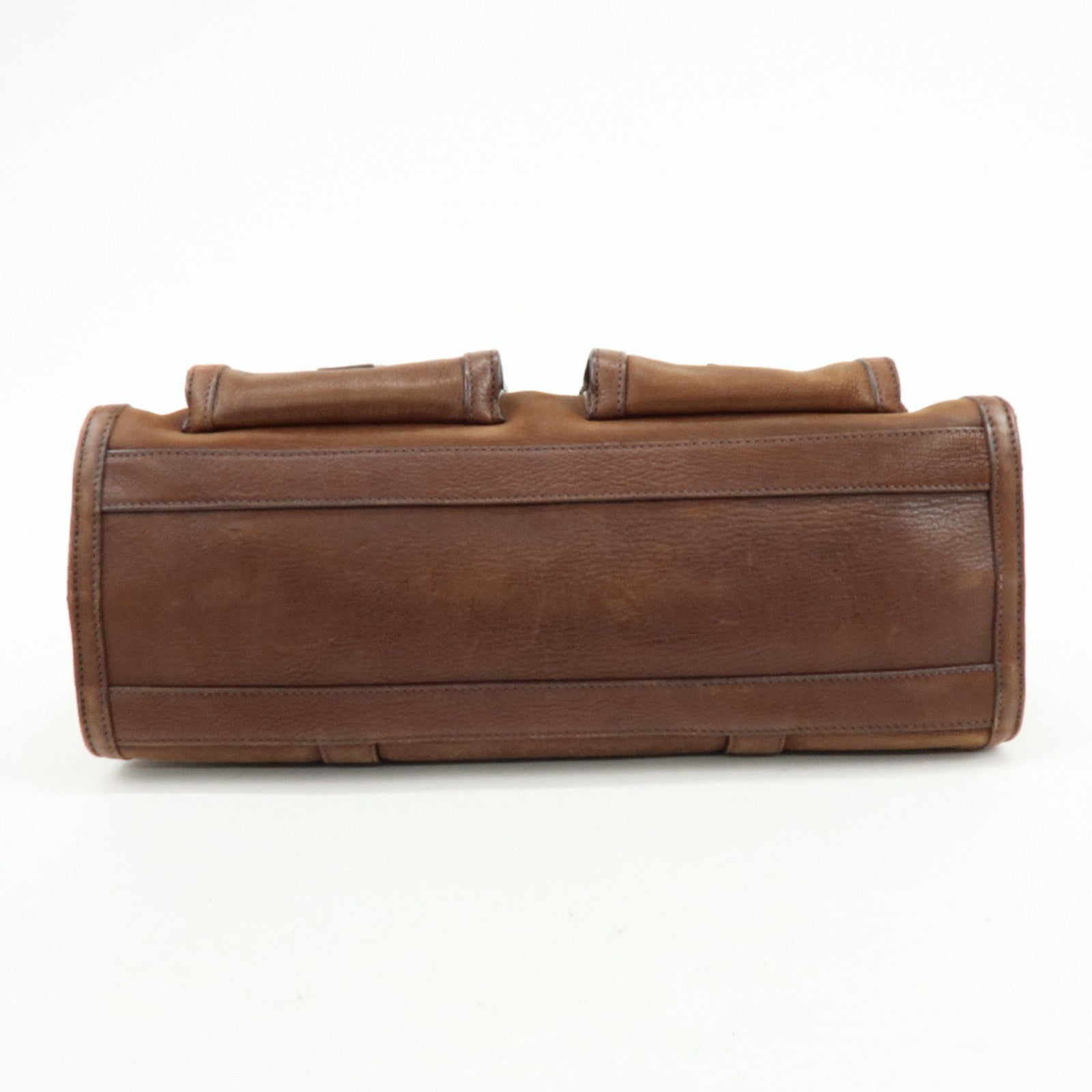 PRADA Leather Shoulder Bag Hand Bag Brown BR3130