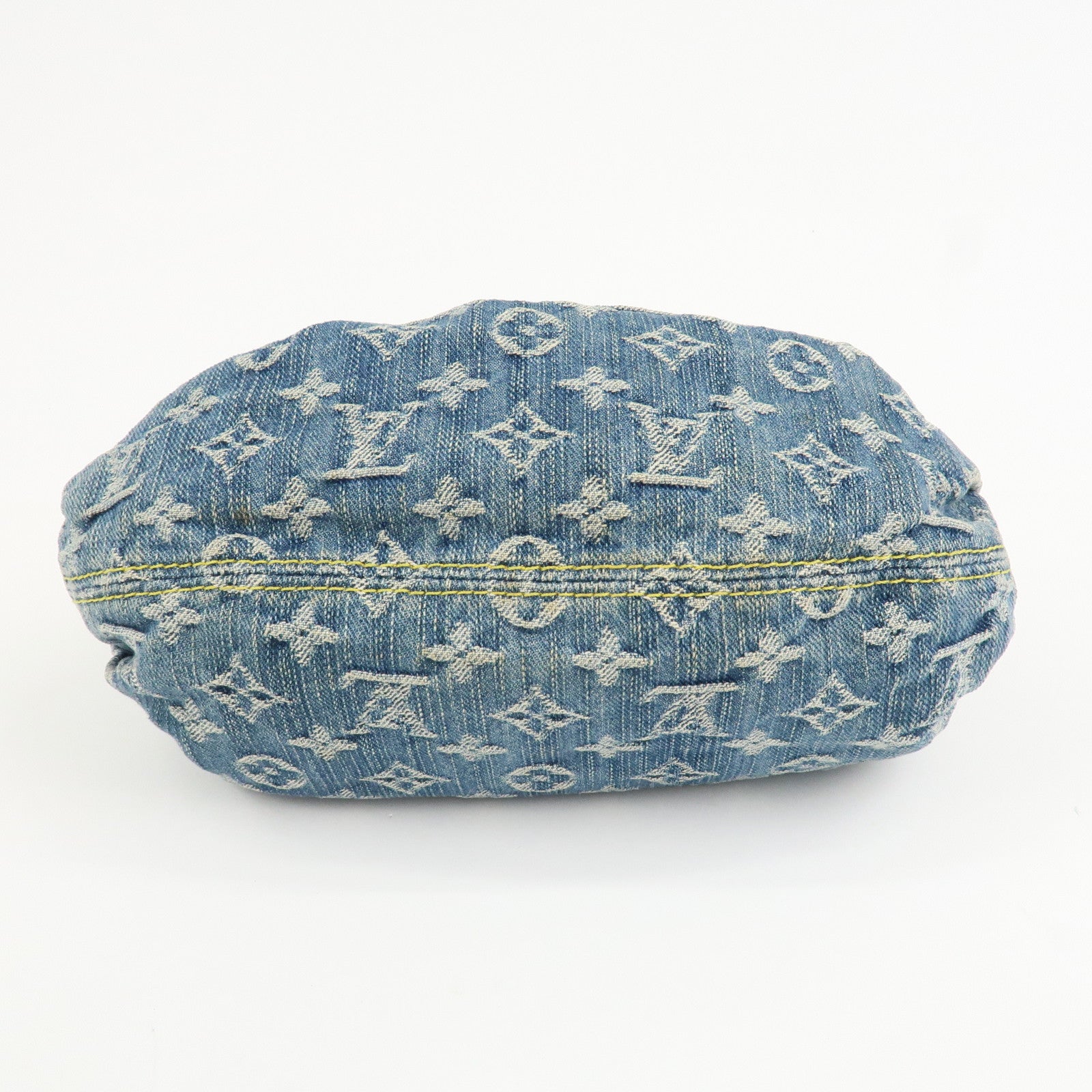 Louis Vuitton Monogram Denim Pleaty Hand Bag Blue M95020
