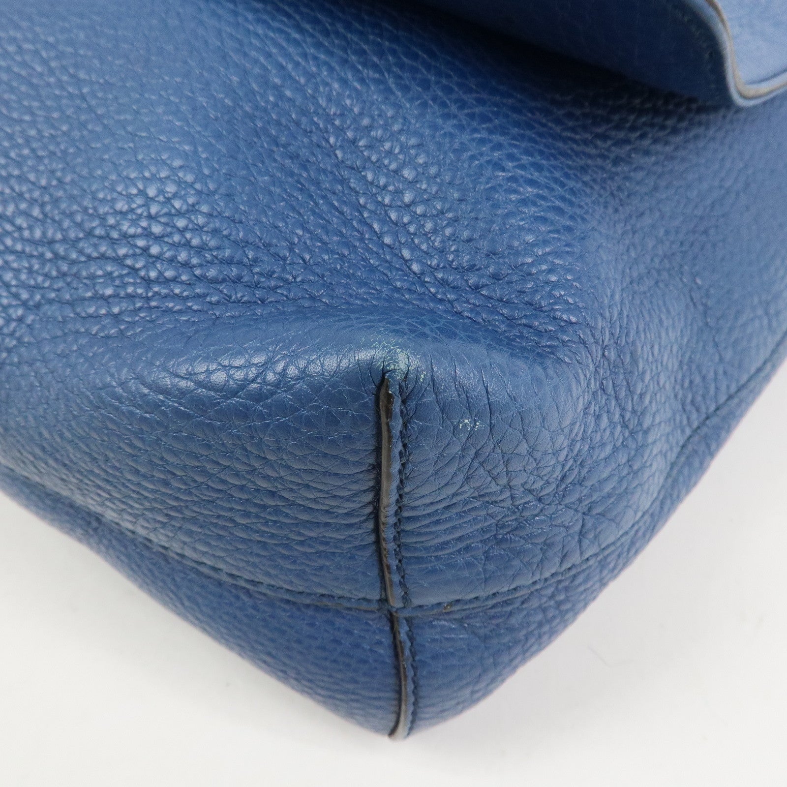 GUCCI Interlocking G Leather Shoulder Bag Crossbody Bag Blue 322056