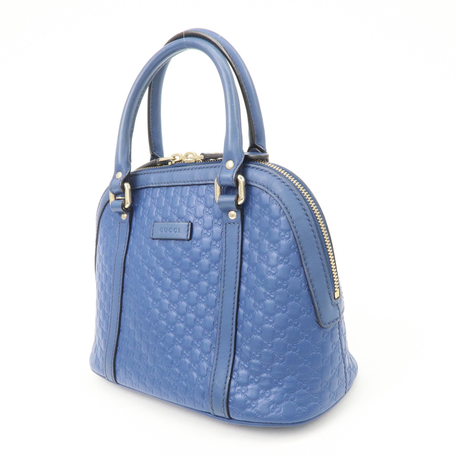 GUCCI Micro Guccissima 2Way Bag Hand Bag Shoulder Bag Blue 449654