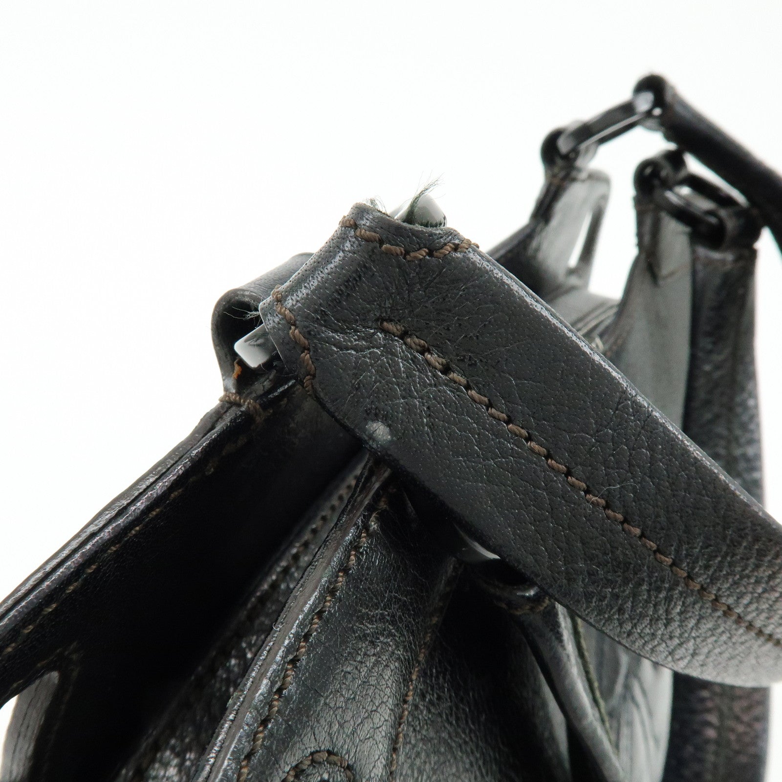 Cartier Marcello de Cartier Leather 2Way Shoulder Hand Bag Black