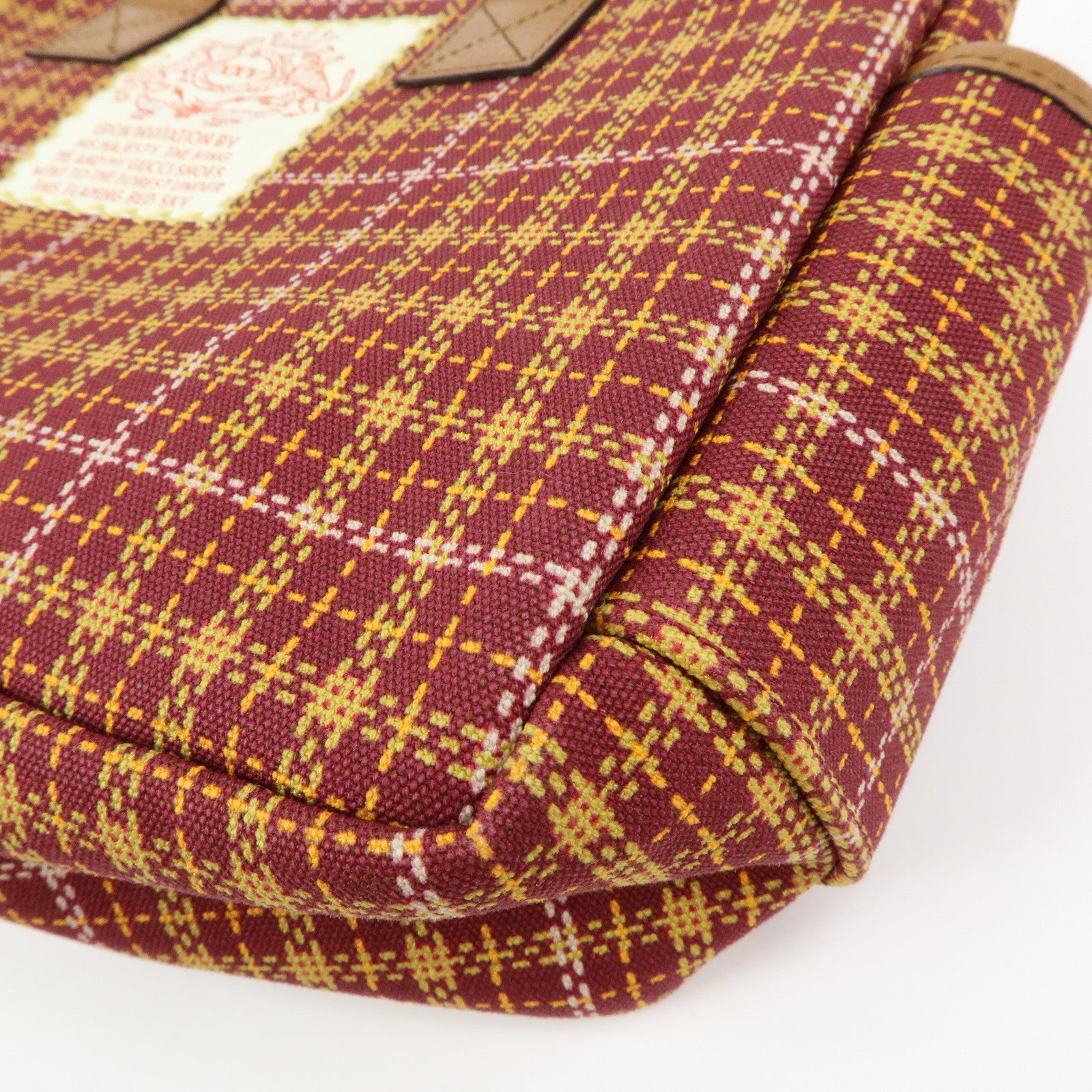 GUCCI Children’s Canvas Leather Tote Bag Bordeaux Brown 628150