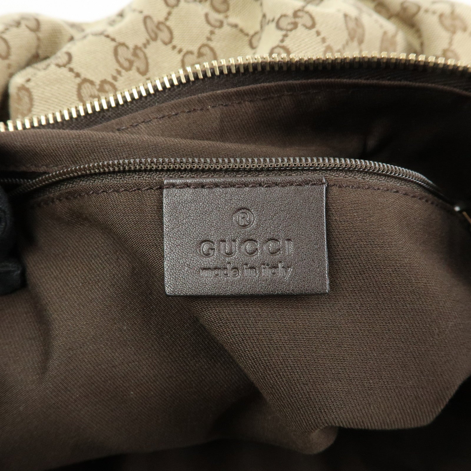 GUCCI Abbey GG Canvas Leather Shoulder Bag Hand Bag Brown 189833