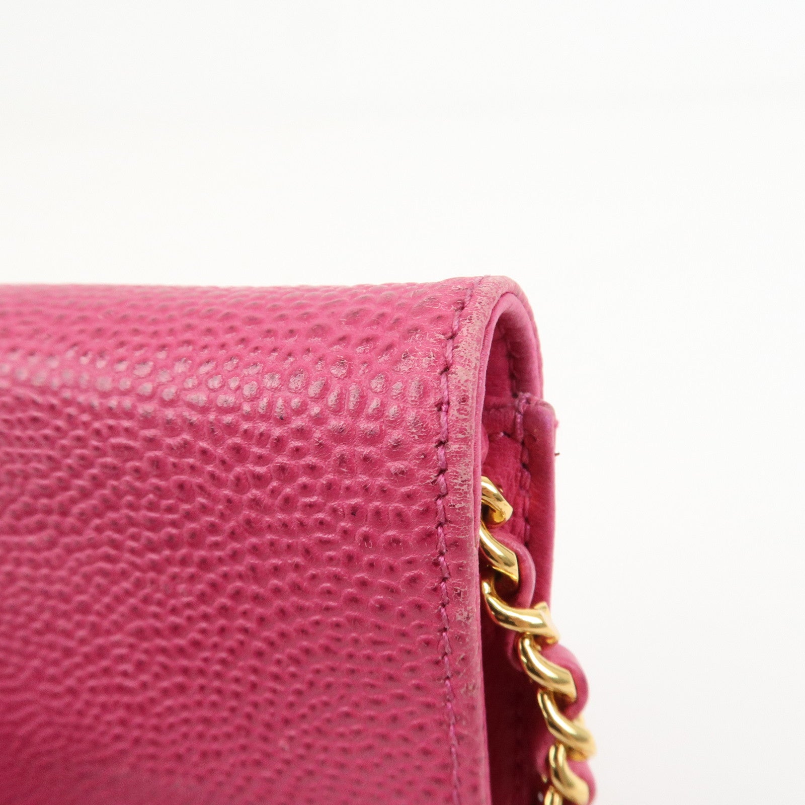 CHANEL COCO Mark Caviarskin Small Shoulder Bag Phone Bag Pink Gold