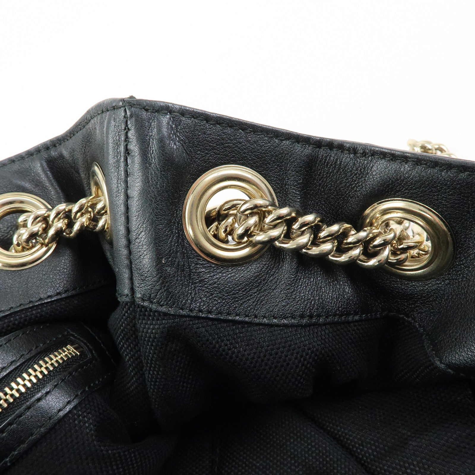 GUCCI SOHO Interlocking G Patent Leather Chain Shoulder Bag 308982