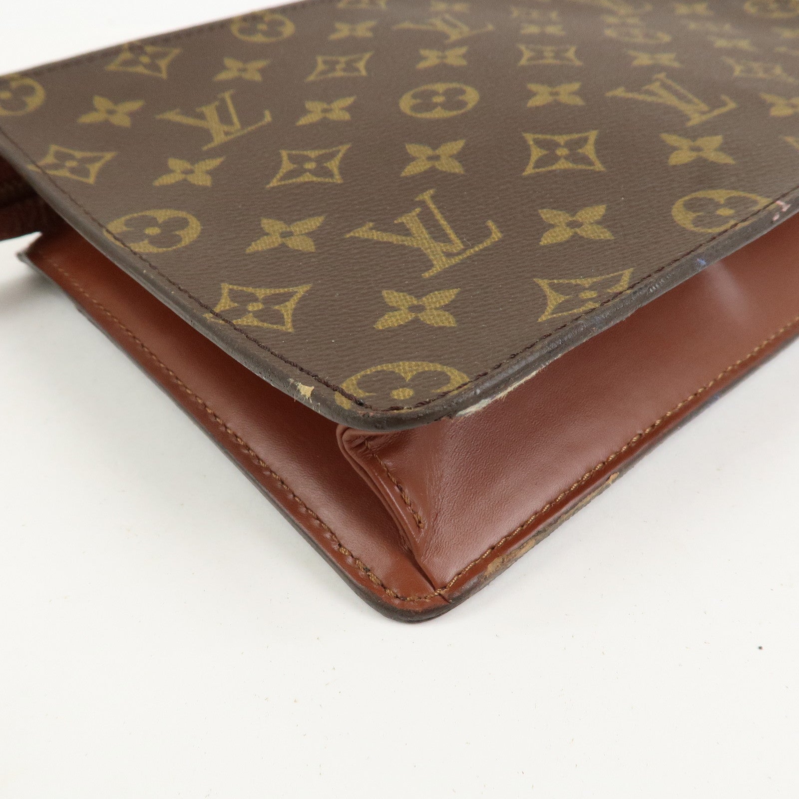 Louis Vuitton Monogram Pochette Homme Clutch Bag Brown M51795