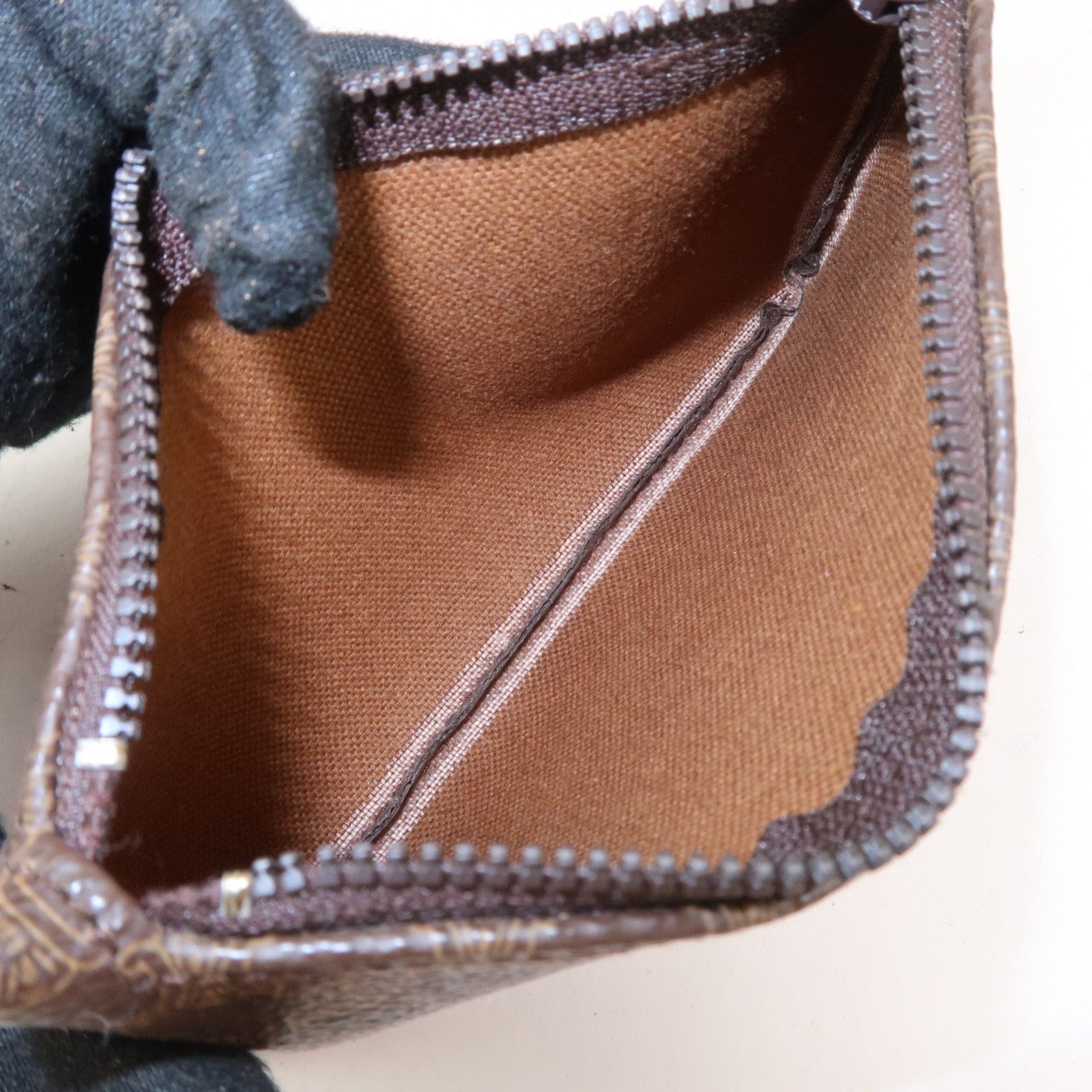 CELINE Macadam PVC Leather Drawstring Shoulder Bag Brown