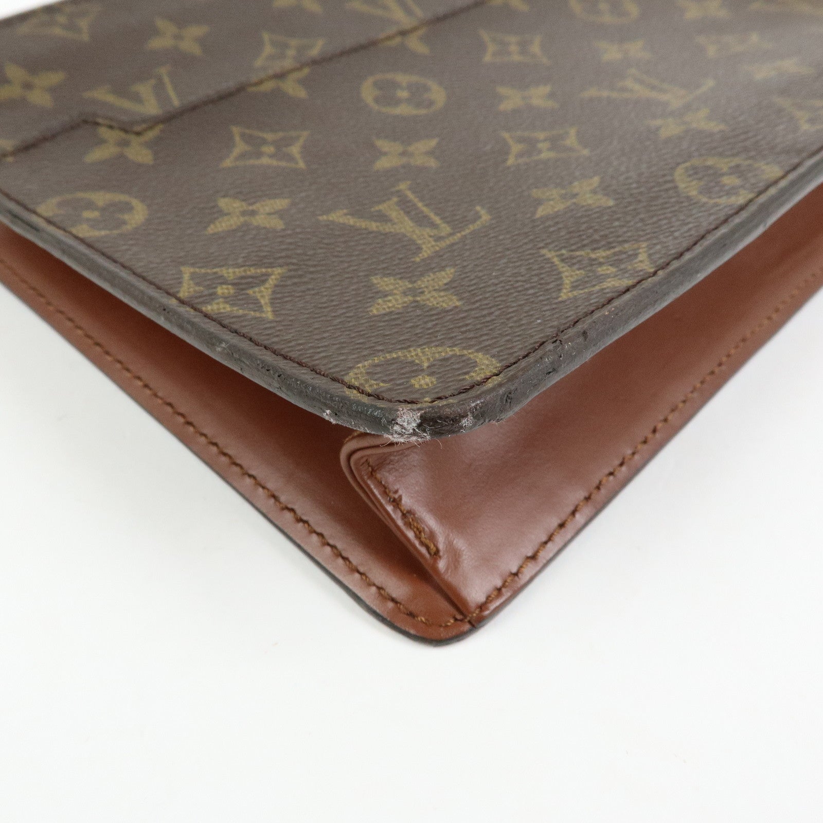 Louis Vuitton Monogram Pochette Homme Clutch Bag Brown M51795