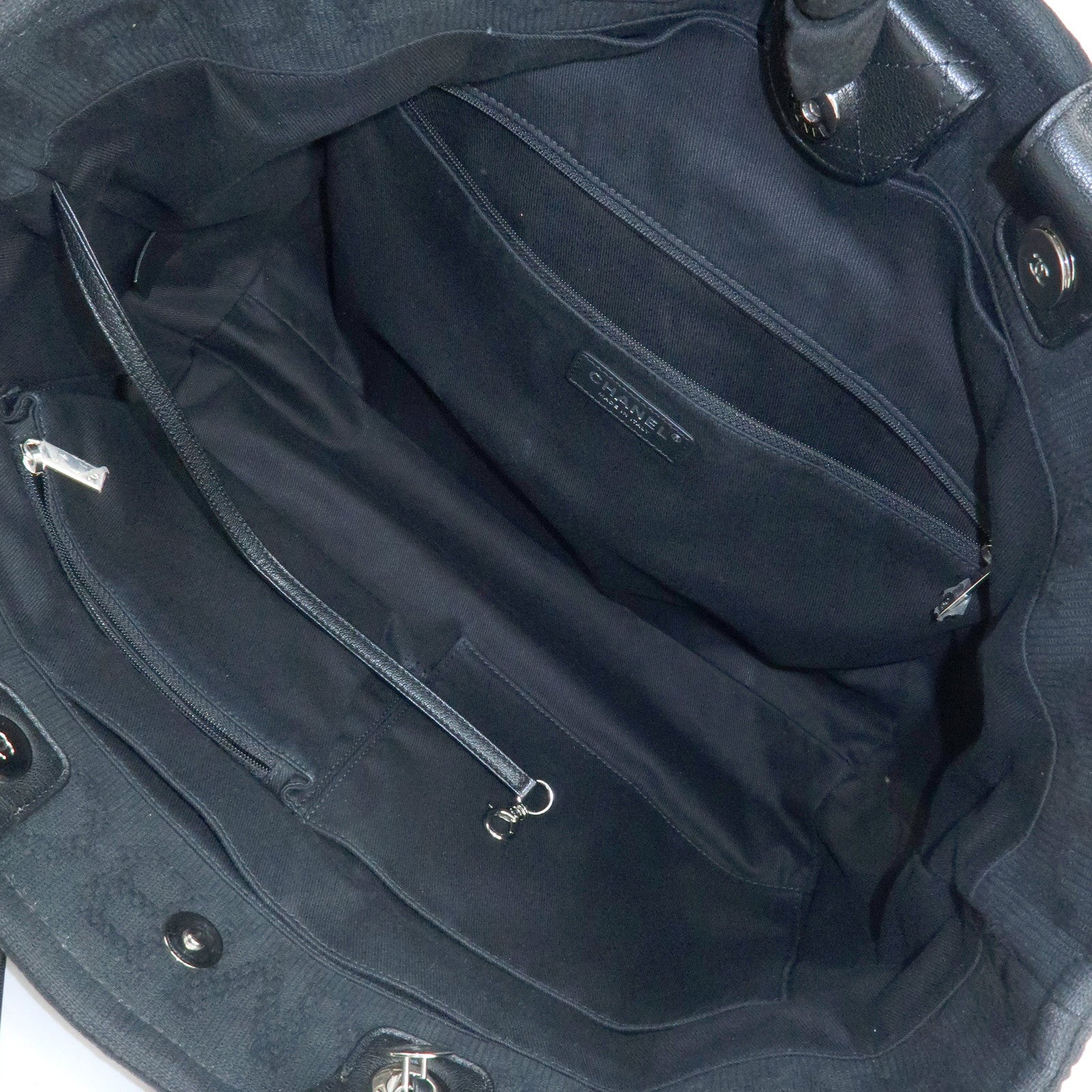 CHANEL COCO Mark Canvas Leather Chain Shoulder Bag Tote Bag A57180