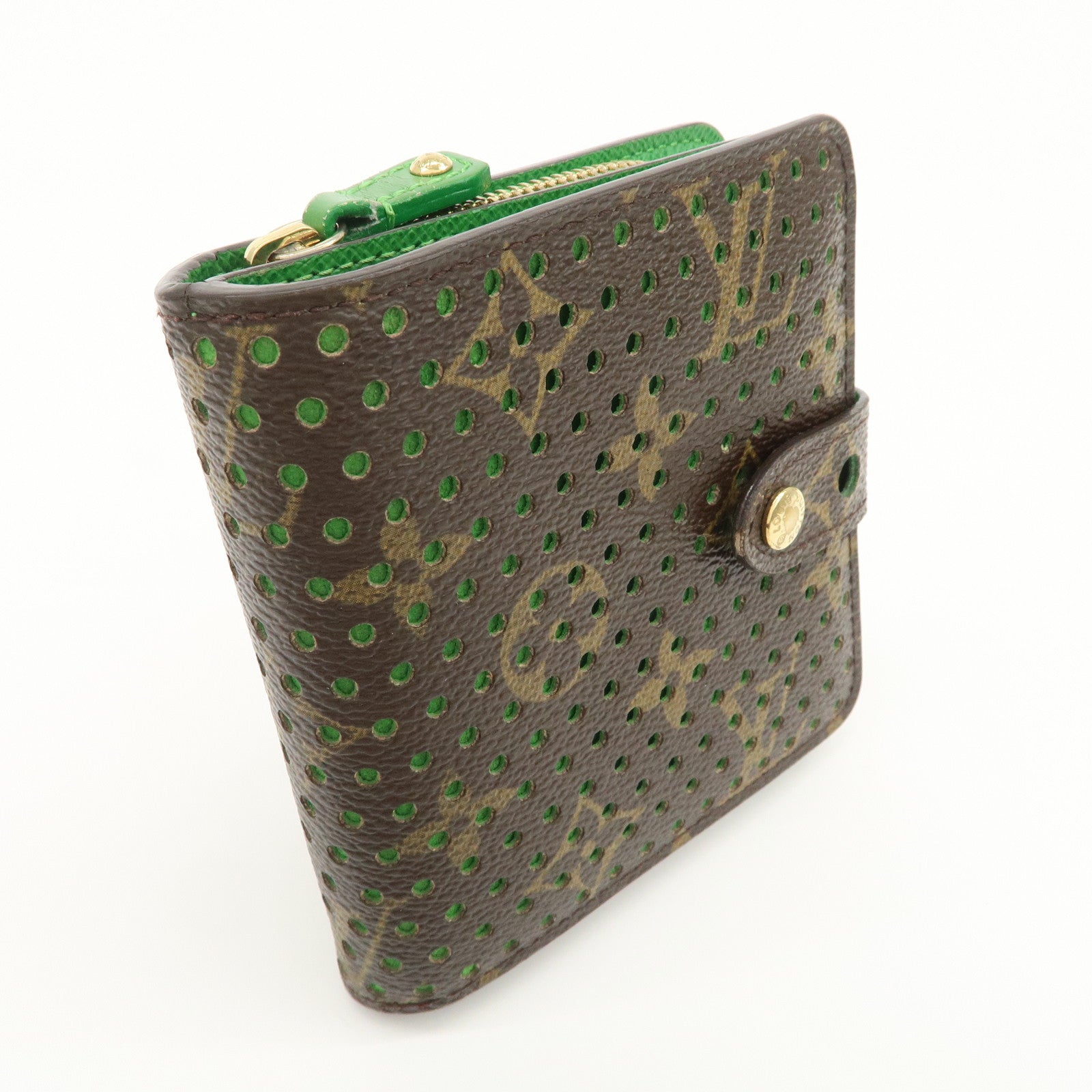 Louis Vuitton Monogram Perfor Compact Zip Bi-fold Wallet M95218