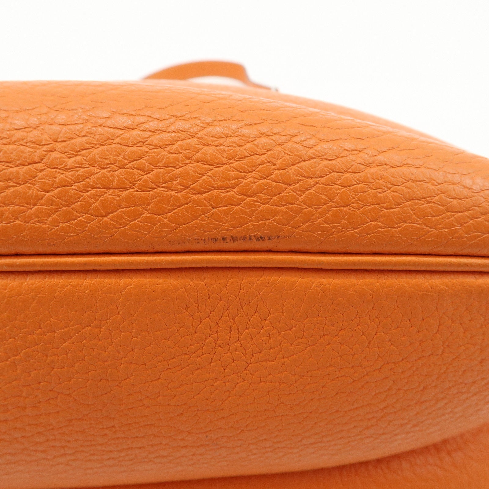 HERMES Gao Taurillon Clemence Shoulder Bag Orange