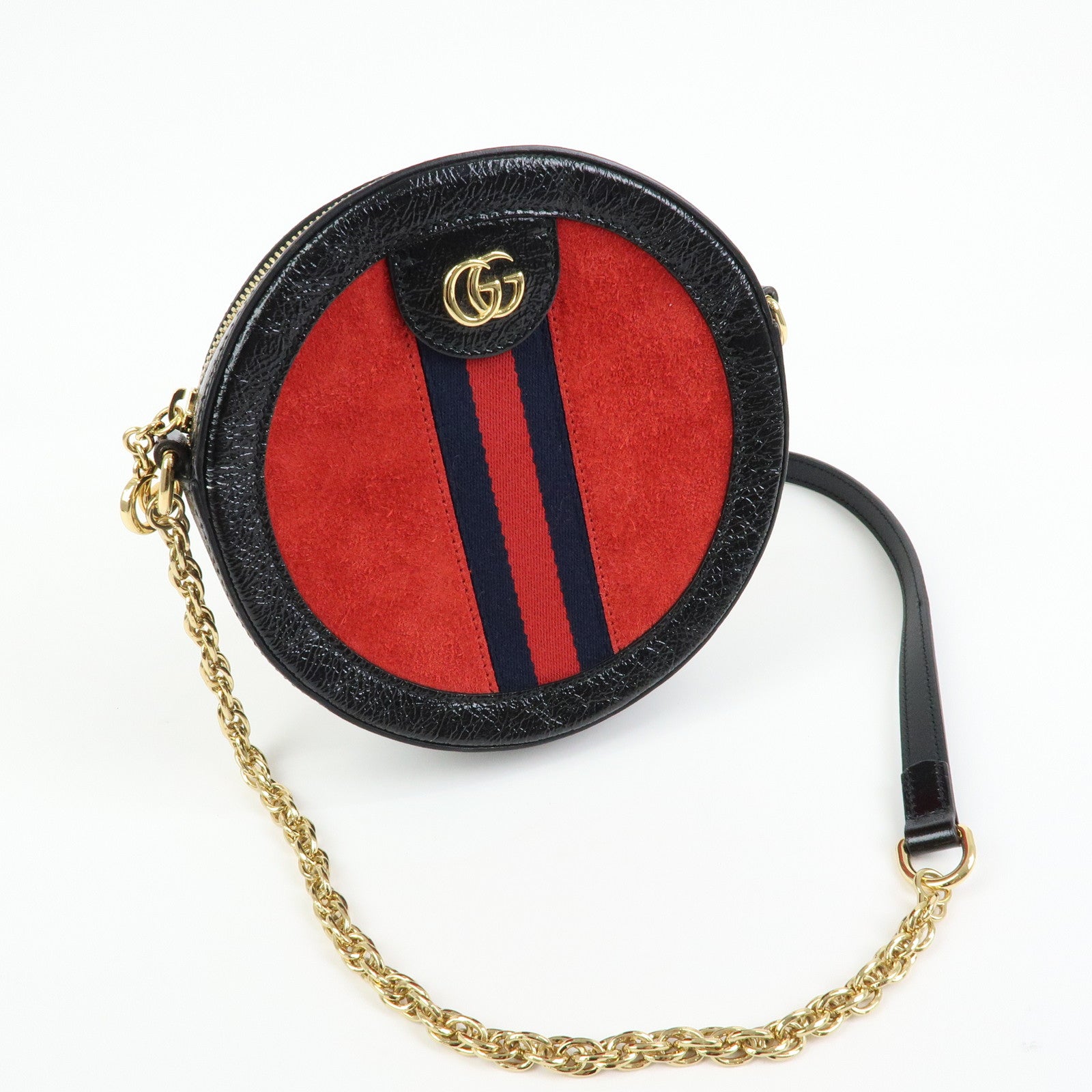 GUCCI Ophidia Sherry Double G Round Mini Chain Shoulder Bag 550618