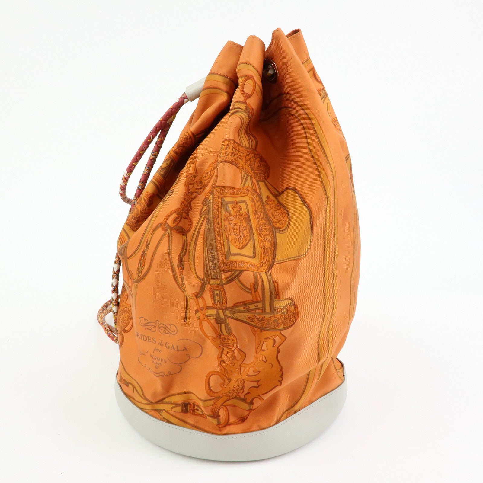 HERMES Silk Taurillon Sac SoieCool22 Shoulder Bag □O Stamped Orange
