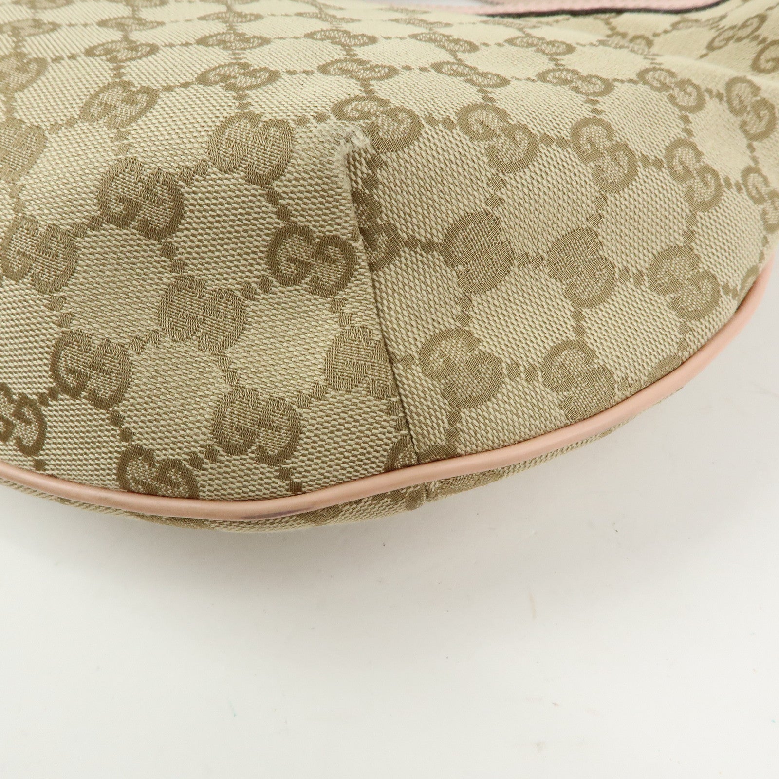 GUCCI Sherry GG Canvas Leather Shoulder Crossbody Bag Beige 181092