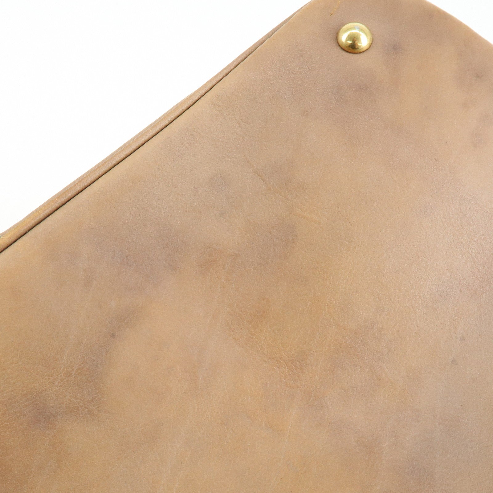 SAINT LAURENT PARIS Muse Leather Hand Bag Tote Bag Beige