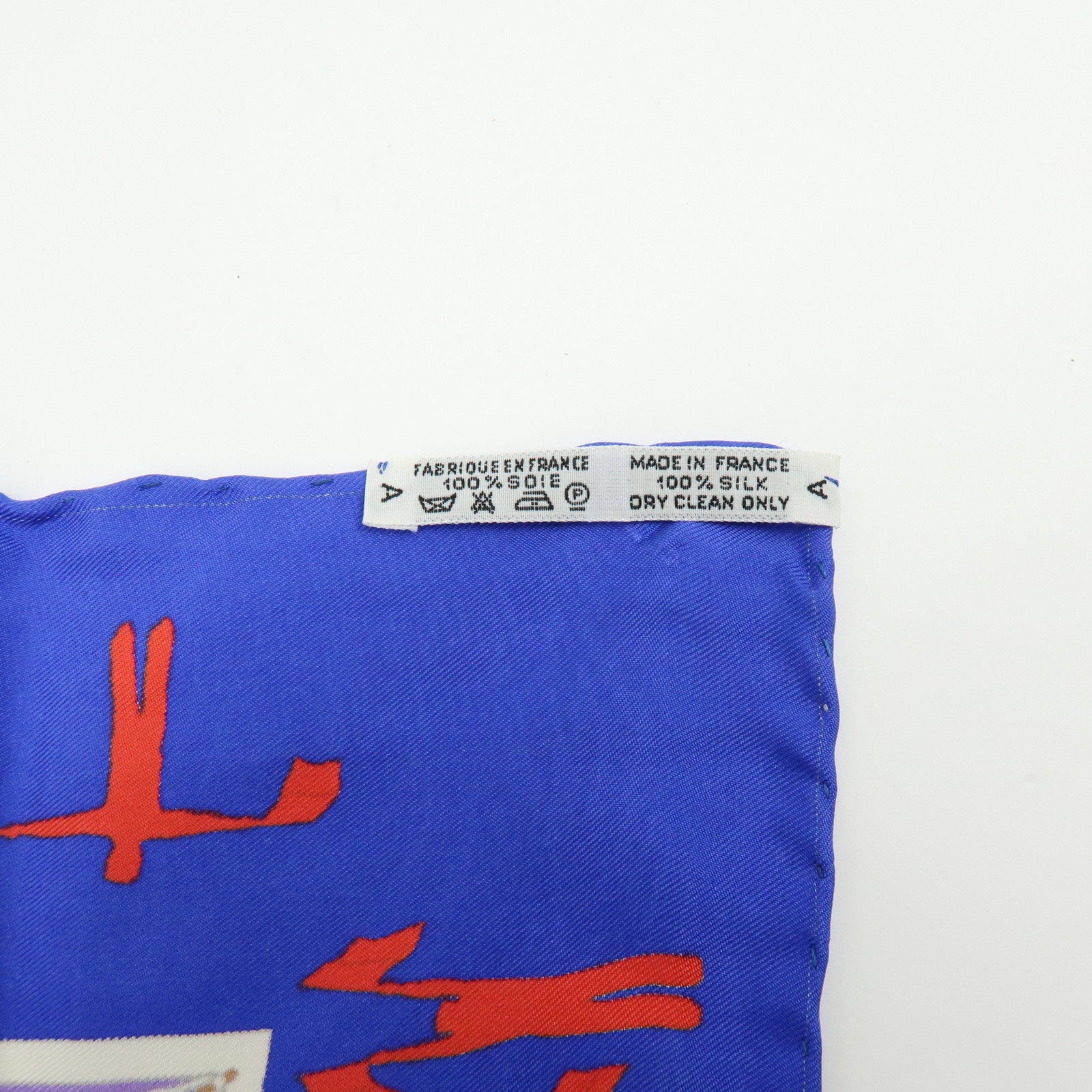 HERMES Carre 90 Silk 100% Scarf EN COURSE Purple Blue