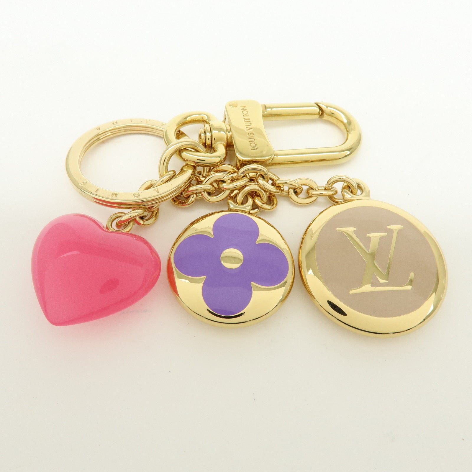 Louis Vuitton Metal Porte Cles LV Enamored Bag Charm Gold M00819