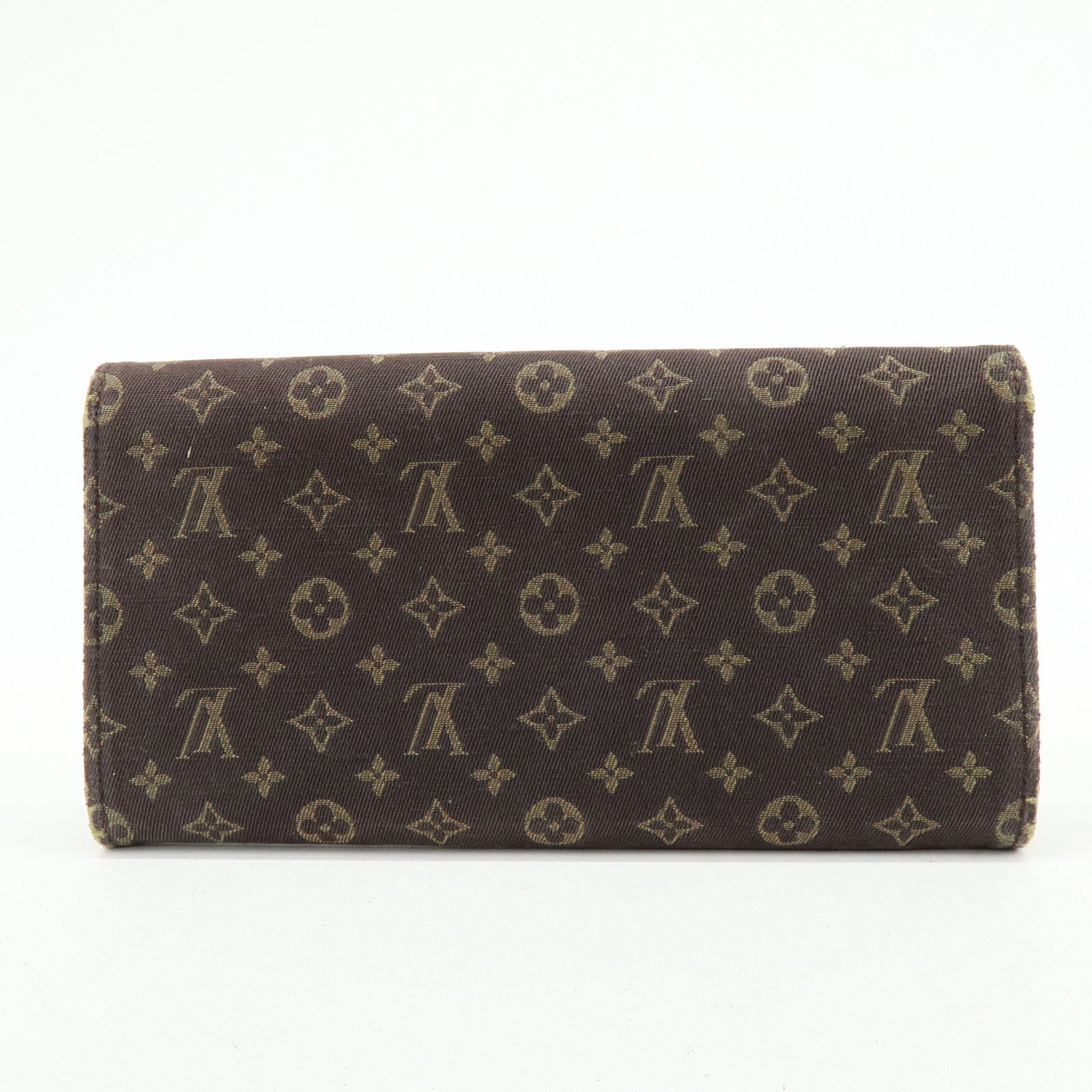 Louis Vuitton Monogram Mini Lin Canvas Long Wallet Brown M95234