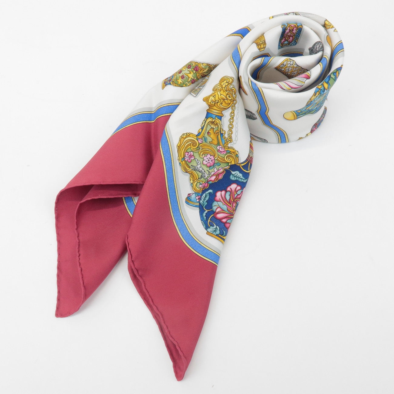 HERMES Carre 90 Silk 100% Scarf Pourvu qu'on ait l'ivresse Bordeaux