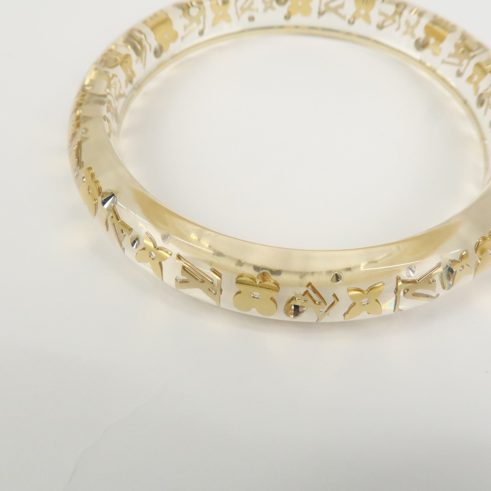 Louis Vuitton Bracelet Inclusion TPM Bangle Transparent Gold M65866