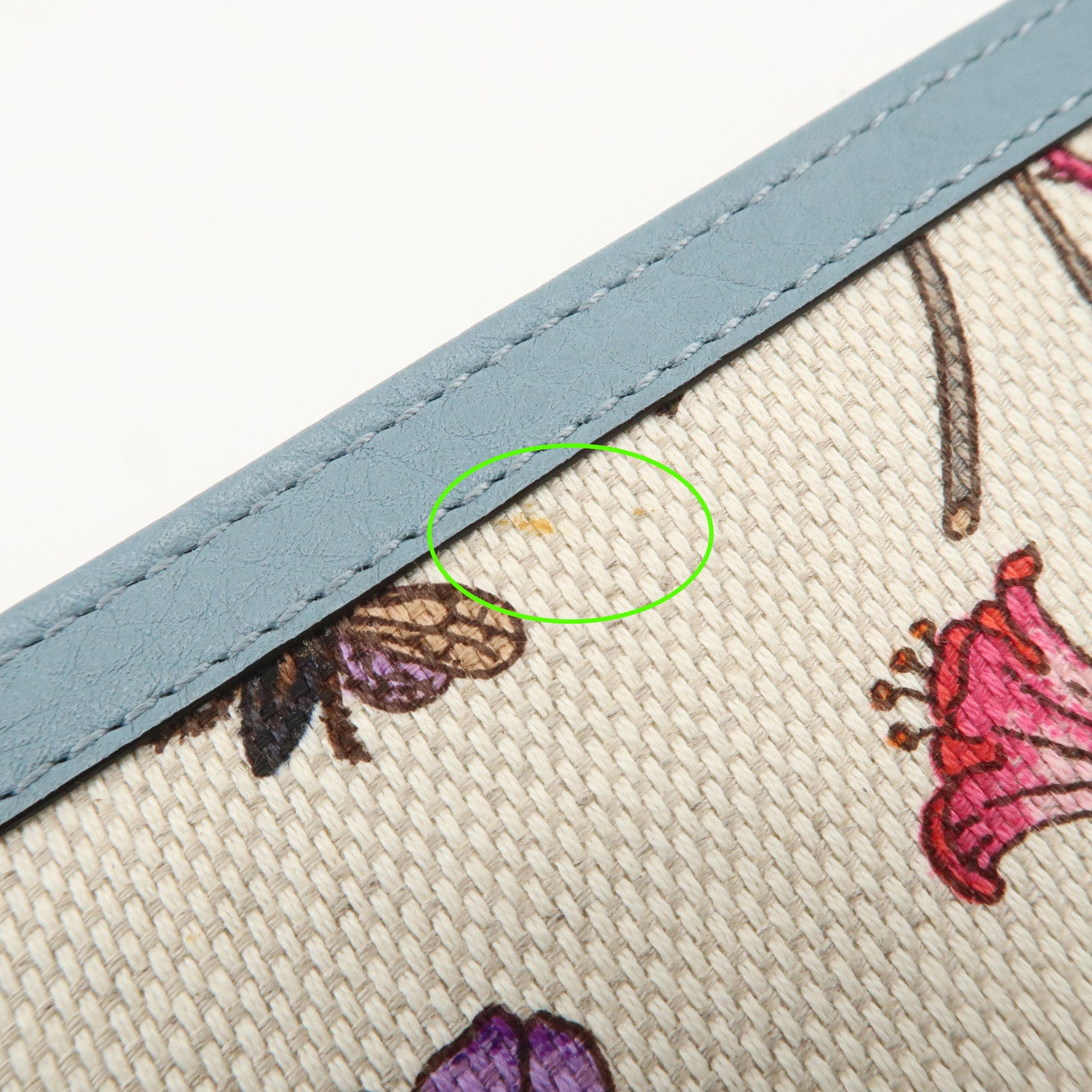 GUCCI Flora Bamboo Canvas Leather Round Zippy Long Wallet 356708