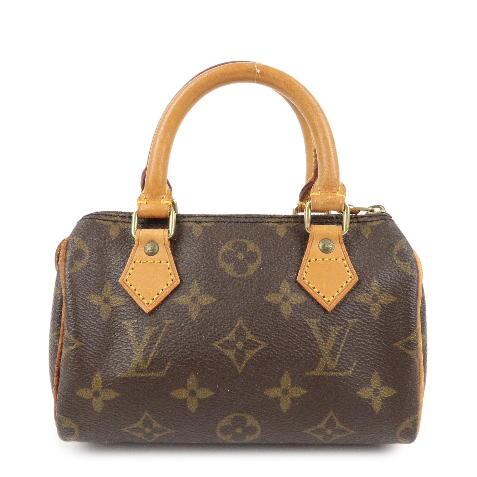 Louis Vuitton Monogram Mini Speedy Hand Bag Boston Bag Brown M41534
