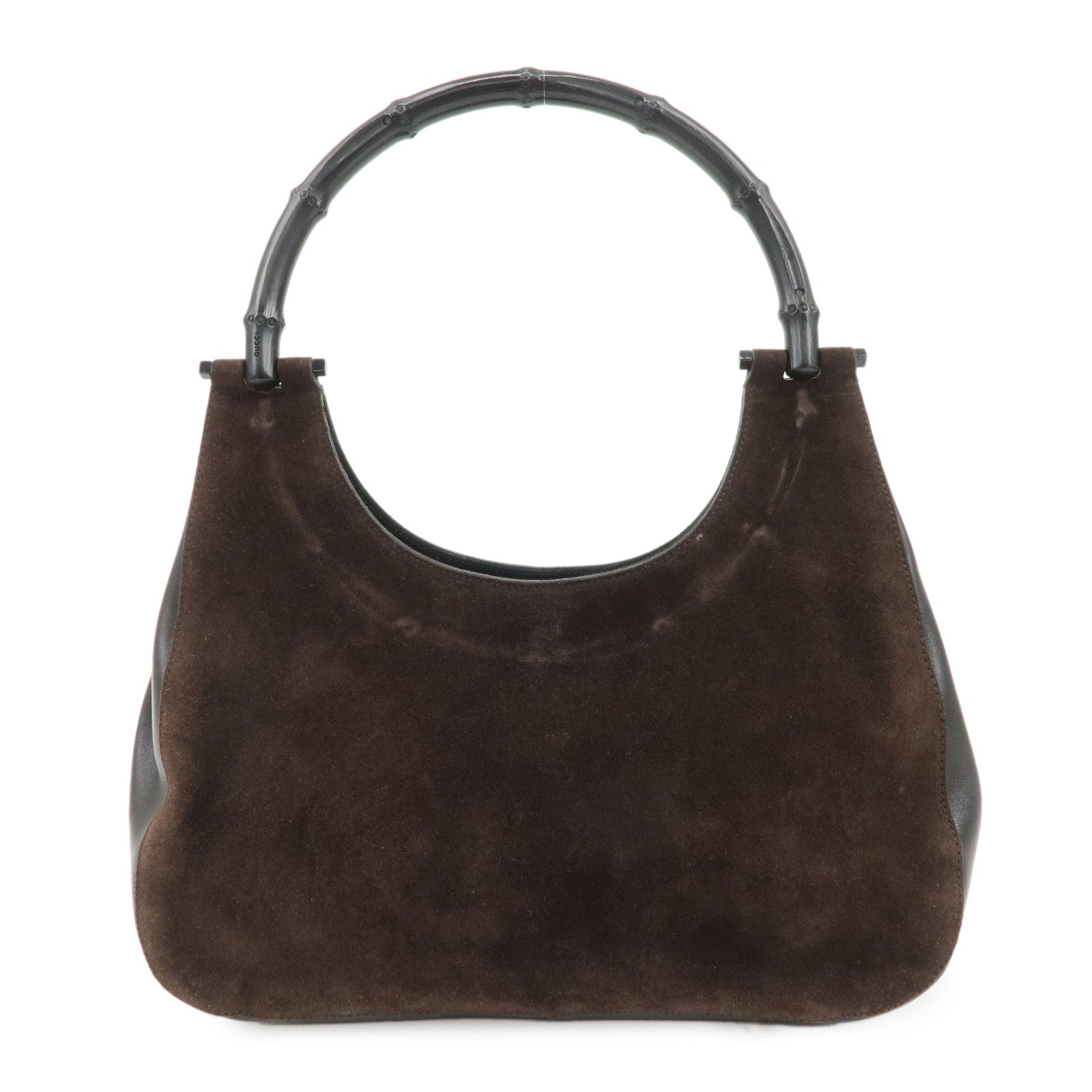 GUCCI Bamboo Suede Leather Shoulder Bag Hand Bag Brown 001 3739