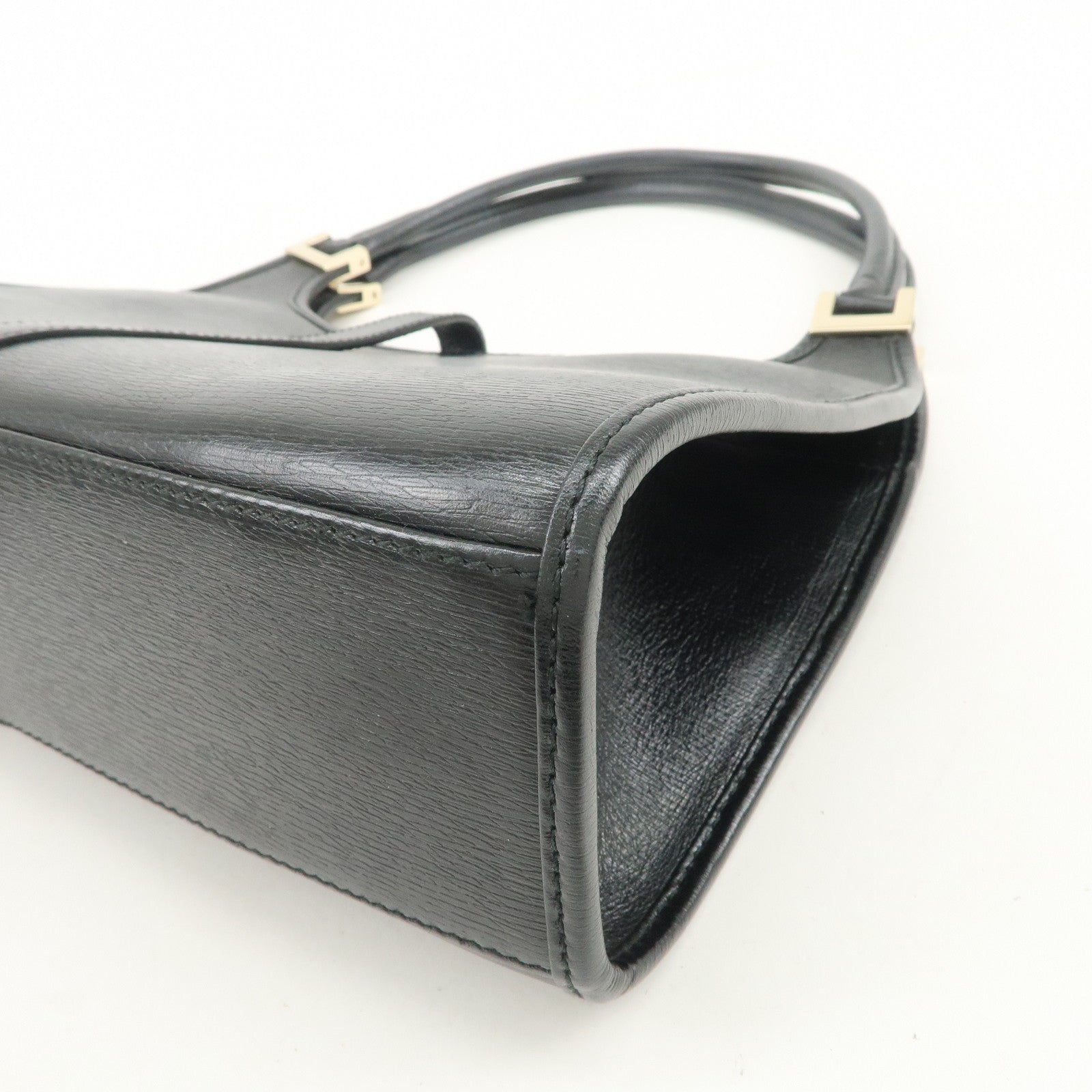 GUCCI Jackie Leather Hand Bag Black 01721