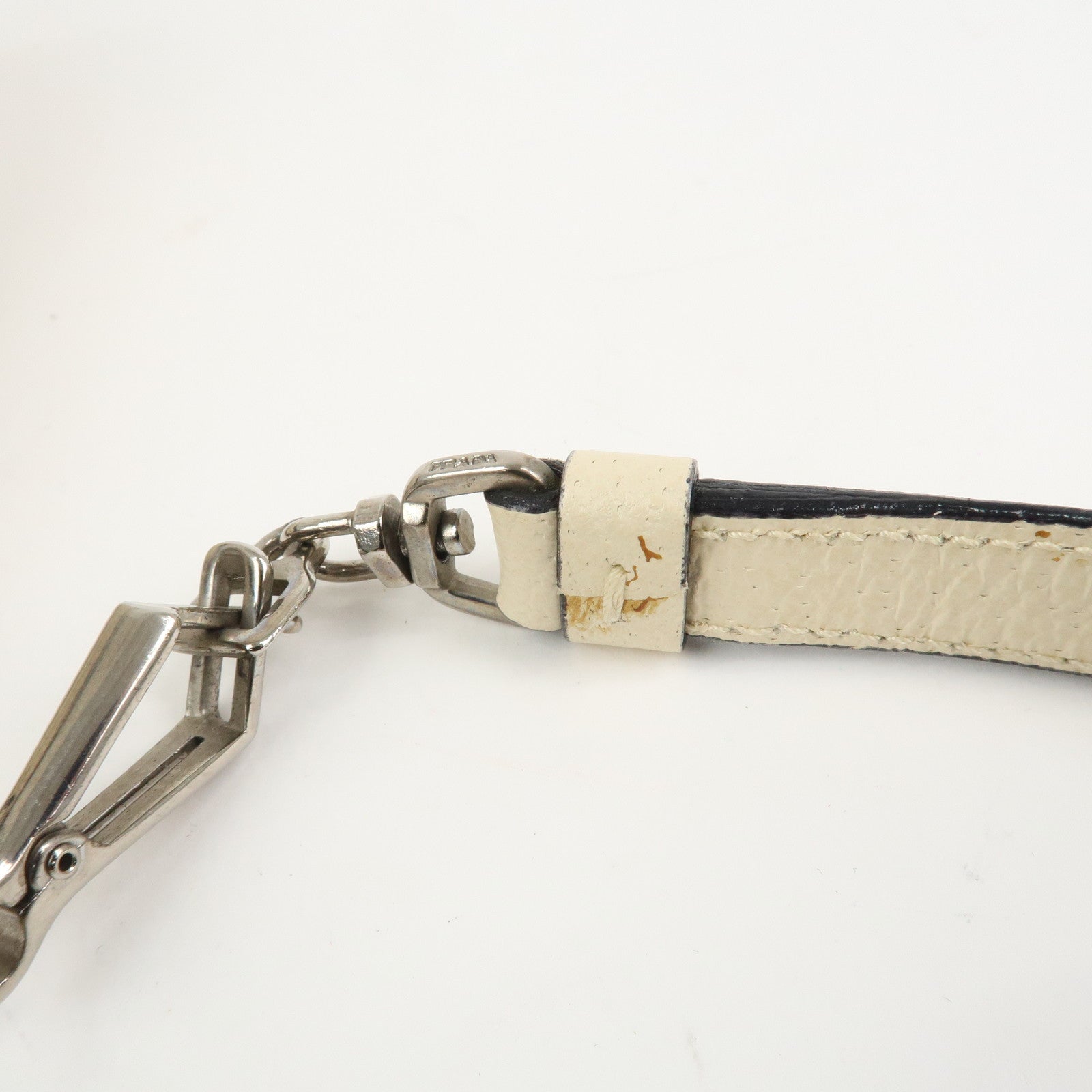 PRADA Logo Leather Shoulder Bag Hand Bag Ivory