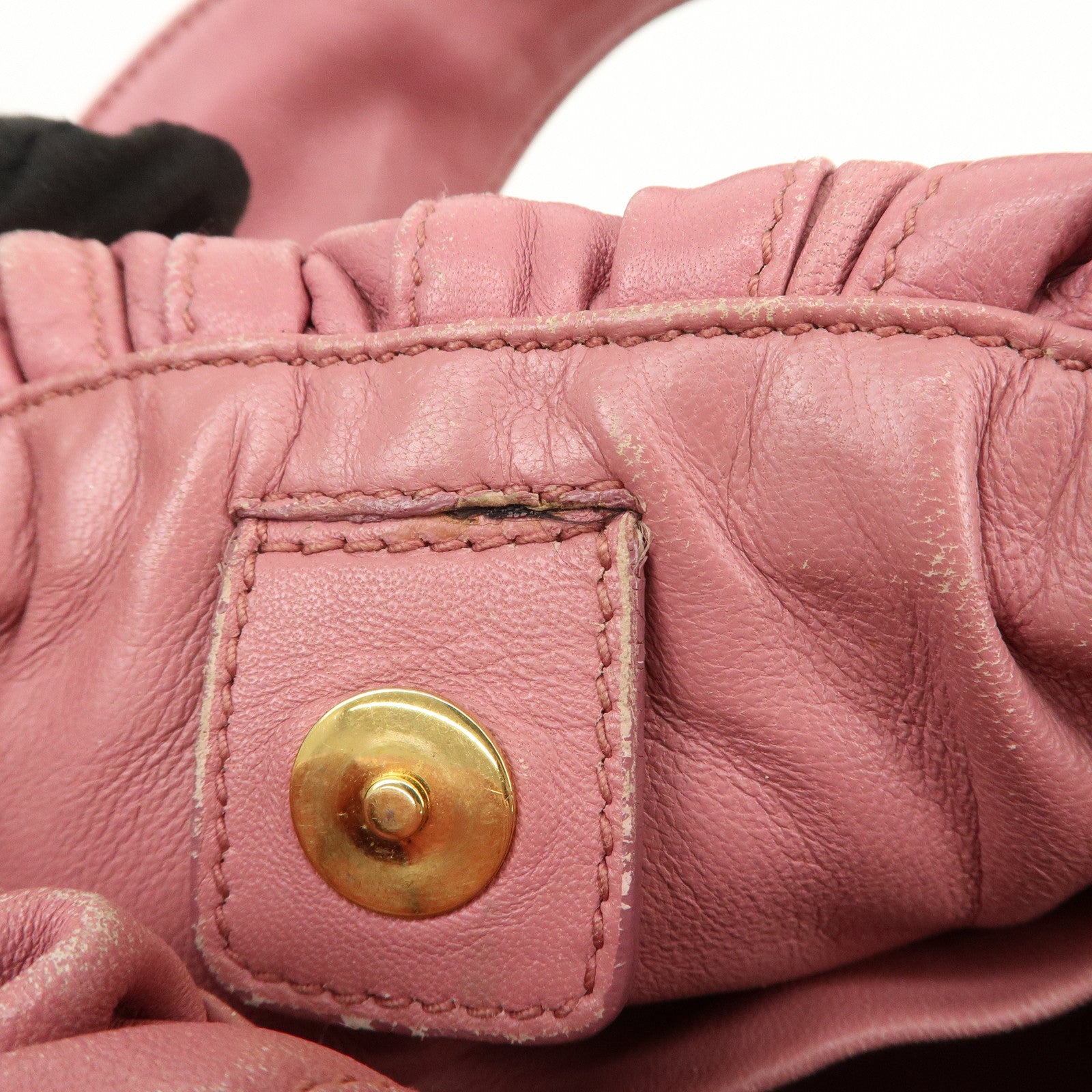 PRADA Leather 2Way Bag Hand Bag Shoulder Bag Pink BN1682