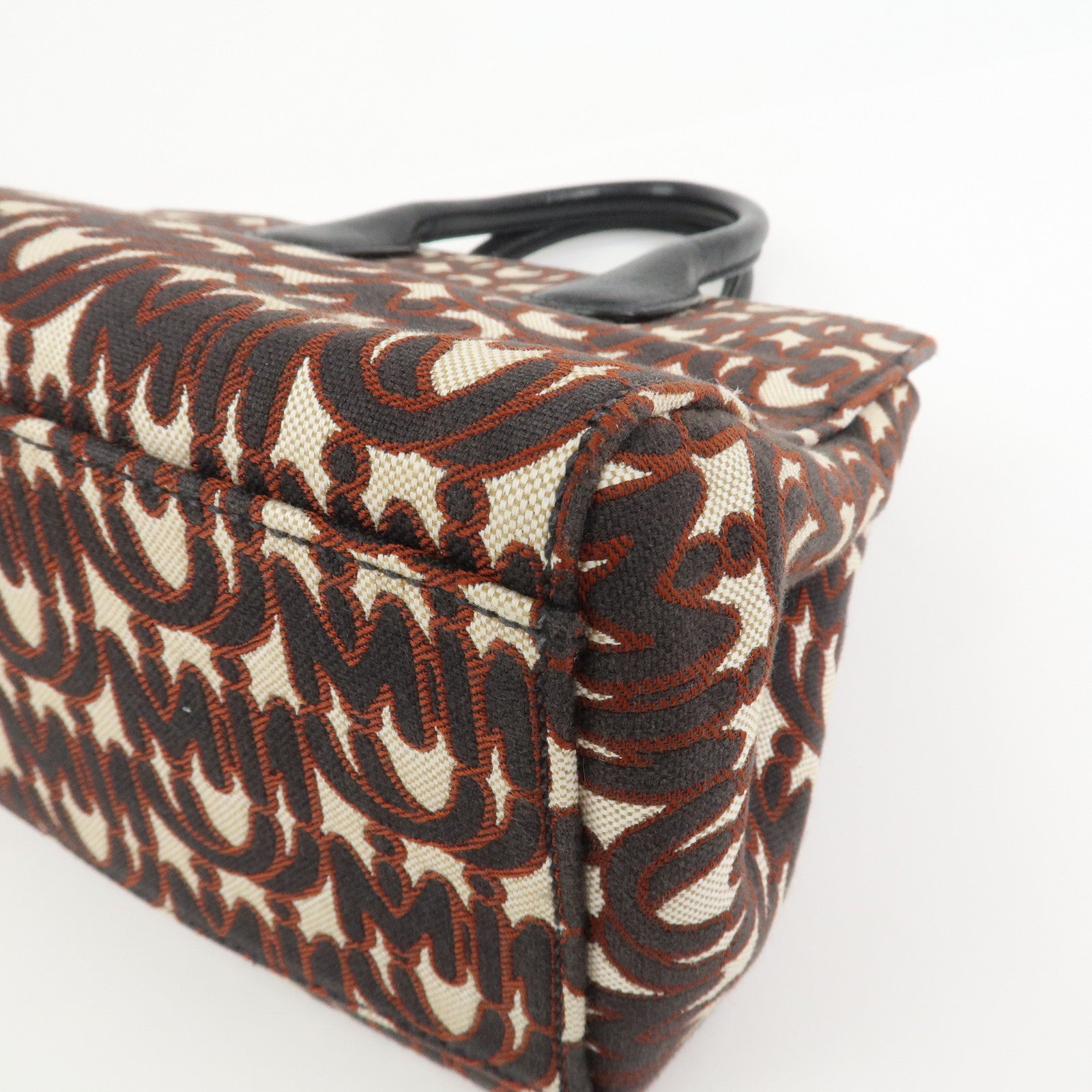 MIU MIU Jacquard Leather 2Way Bag Hand Bag Shoulder Bag 5BA130