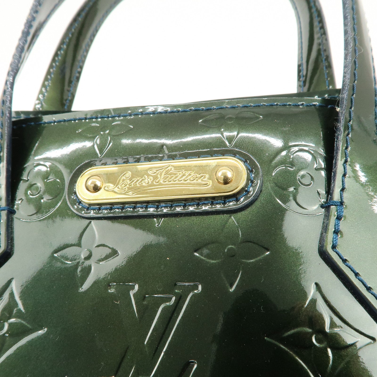 Louis Vuitton Monogram Vernis Wilshire PM Hand Bag Bleu Nuit M93684