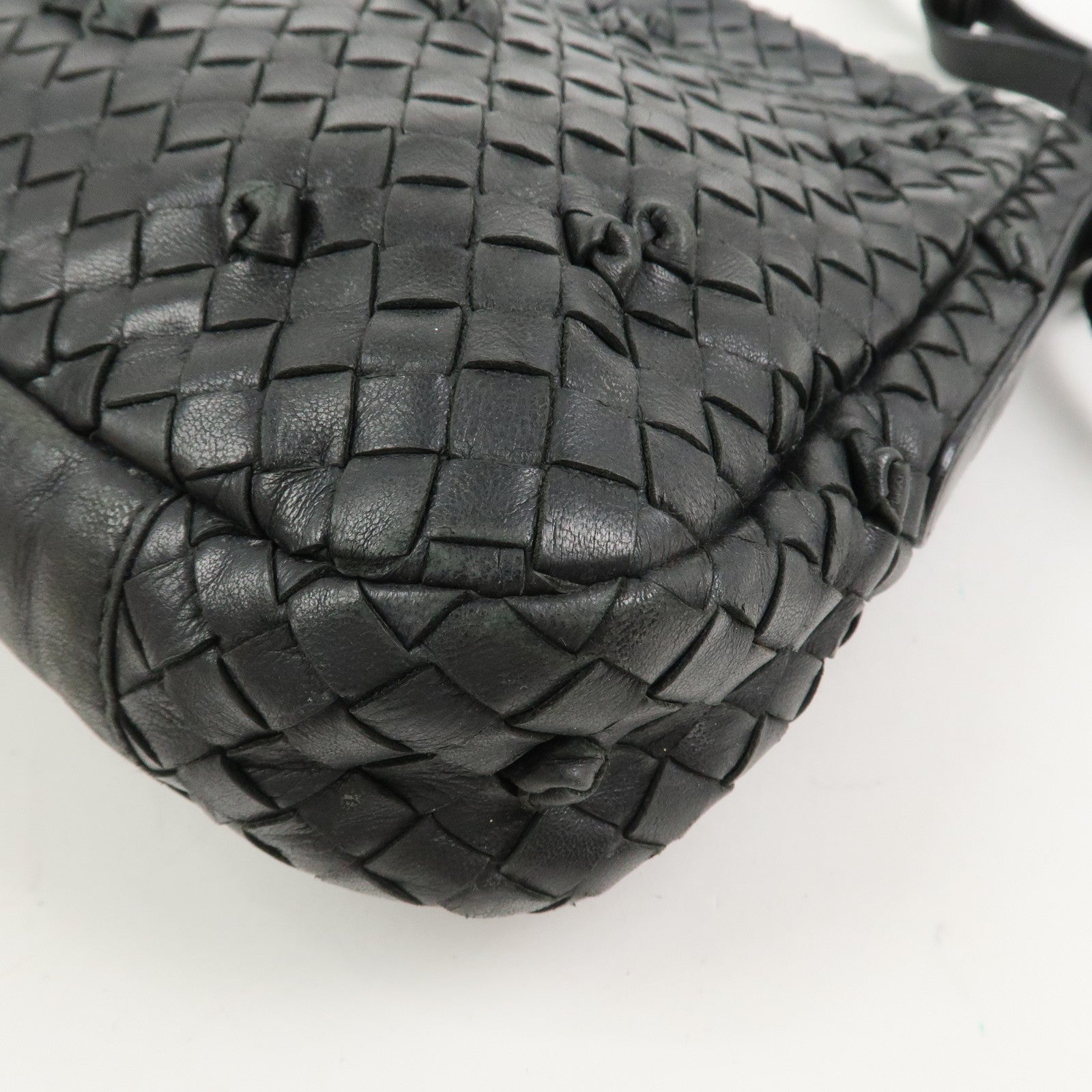 BOTTEGA VENETA Intrecciato Shoulder Bag Hand Bag Black 125580