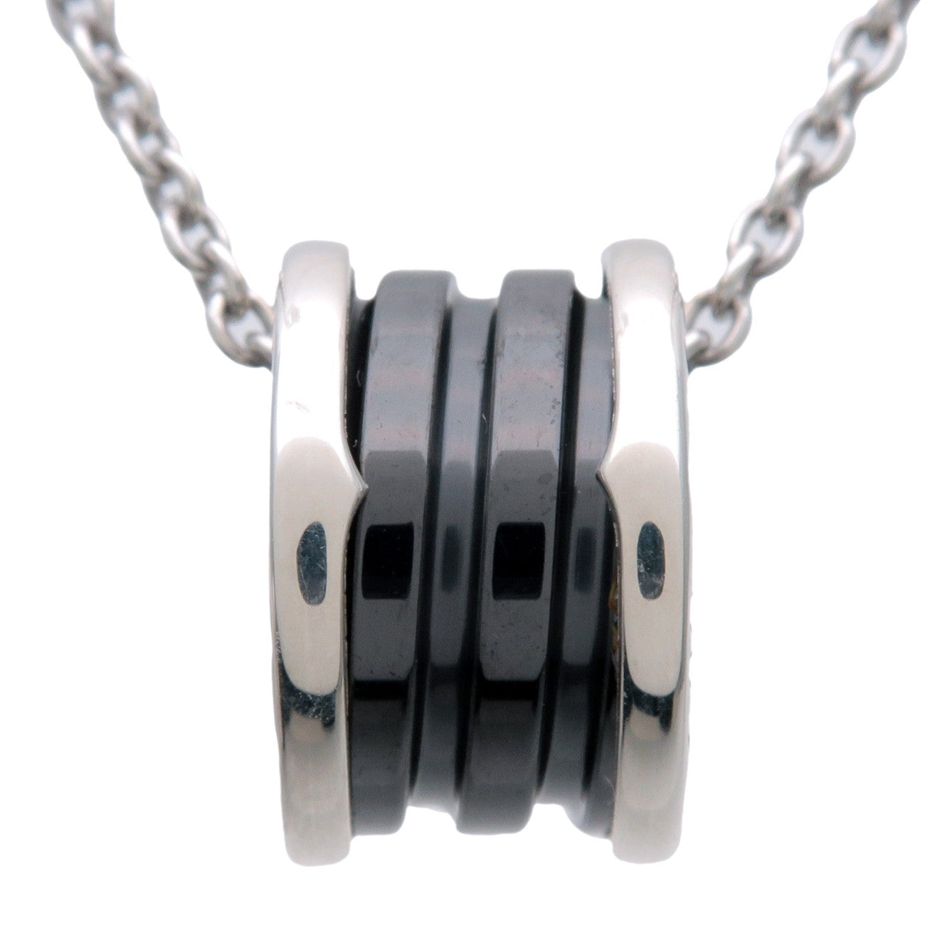 BVLGARI B-Zero1 SavetheChildren Necklace SV925 Ceramic Silver Black