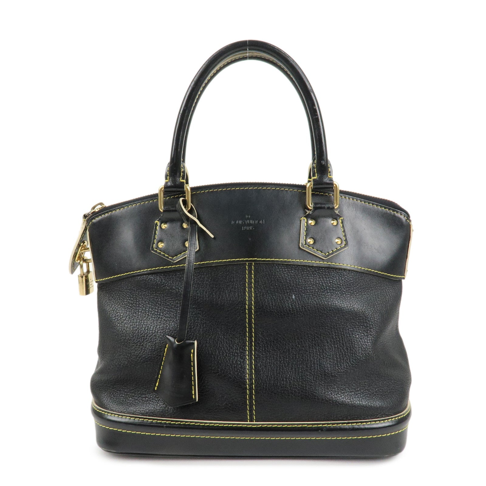 Louis Vuitton Suhali LockIt PM Hand Bag Tote Bag Black M91888 Used
