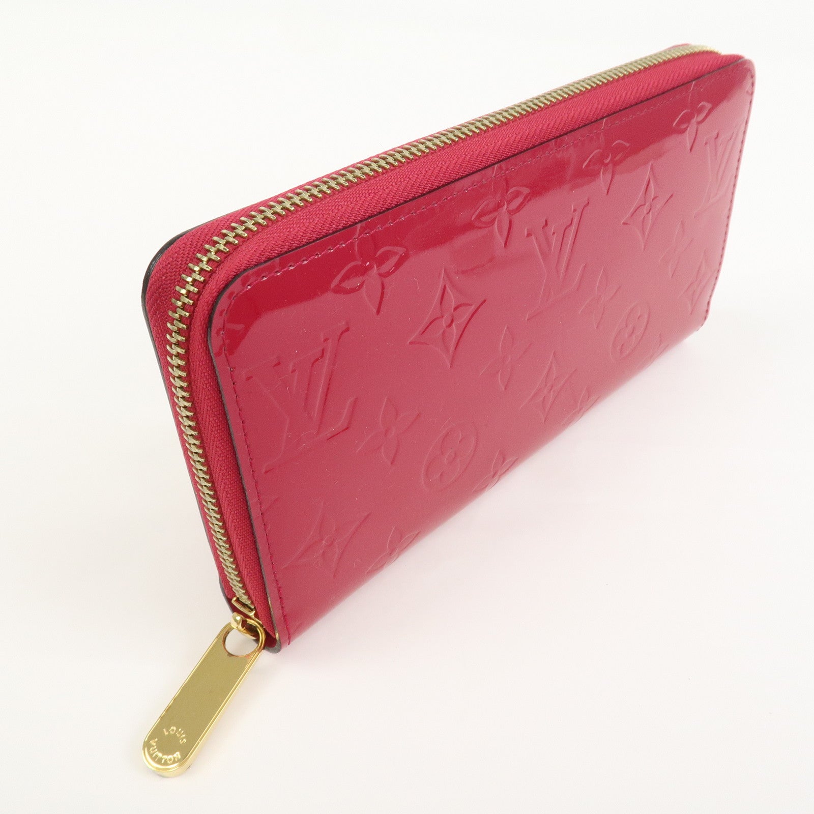 Louis Vuitton Monogram Vernis Round Zippy Wallet Rose Indien M91597