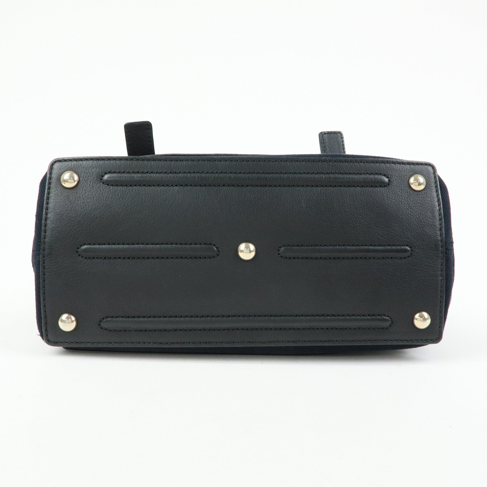 SAINT LAURENT PARIS Muse Two Leather Canvas 2WAY Bag Black 527411