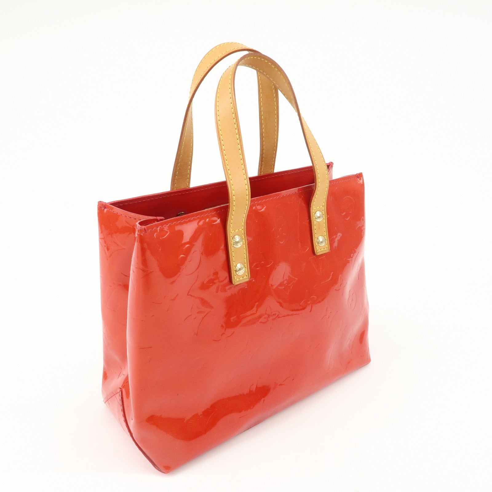 Louis Vuitton Monogram Vernis Lead PM Hand Bag Rouge M91088