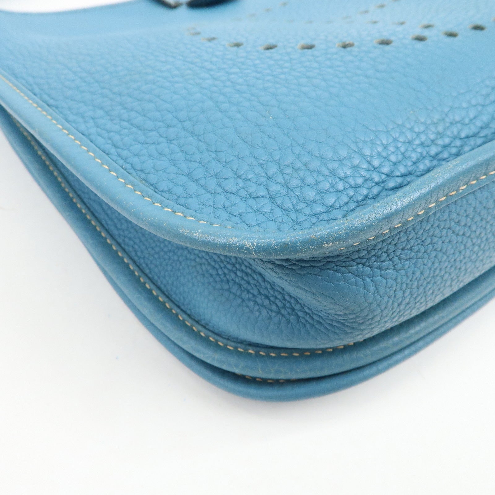 HERMES Taurillon Clemence Canvas Evelyne 3PM L Stamped Shoulder Bag