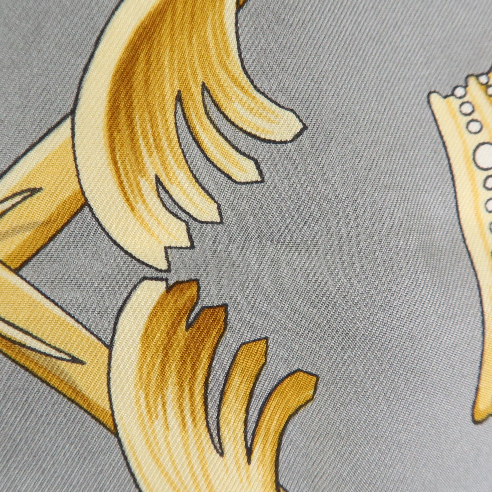 HERMES Carre 90 Silk 100% Scarf CROWN Sky Blue White