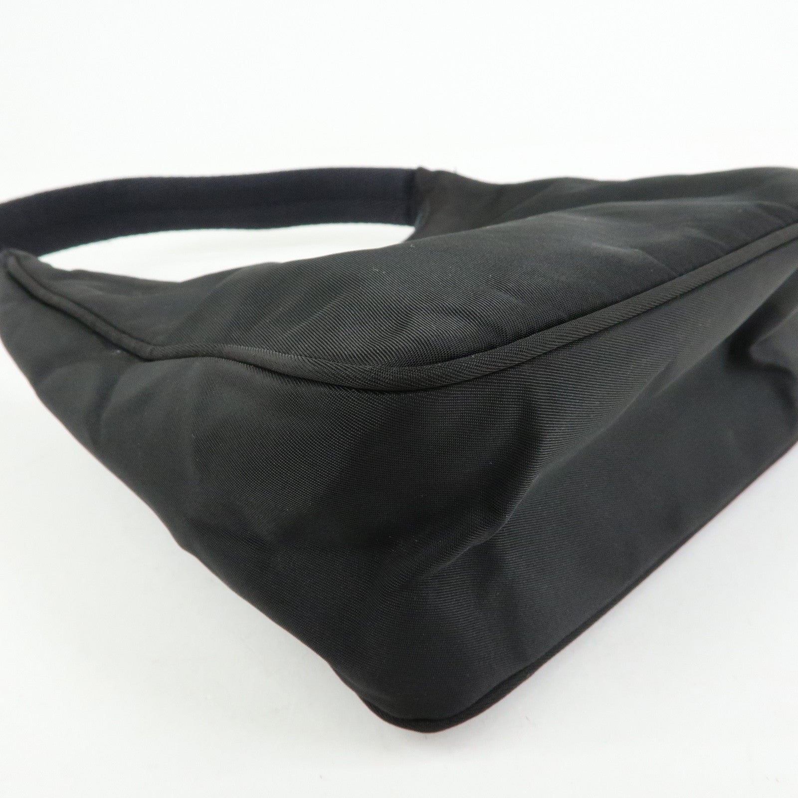 PRADA Triangle Logo Nylon Mini Hand Bag Shoulder Bag Black