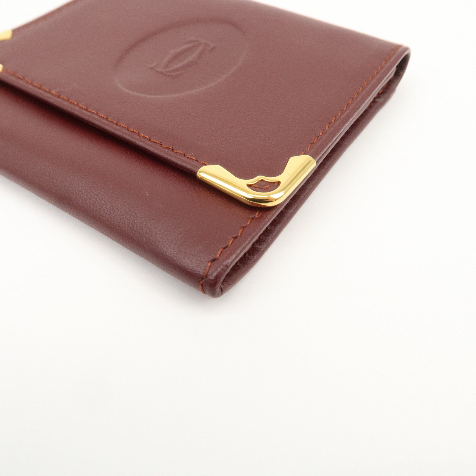 Cartier Must Line Leather Coin Case Bordeaux