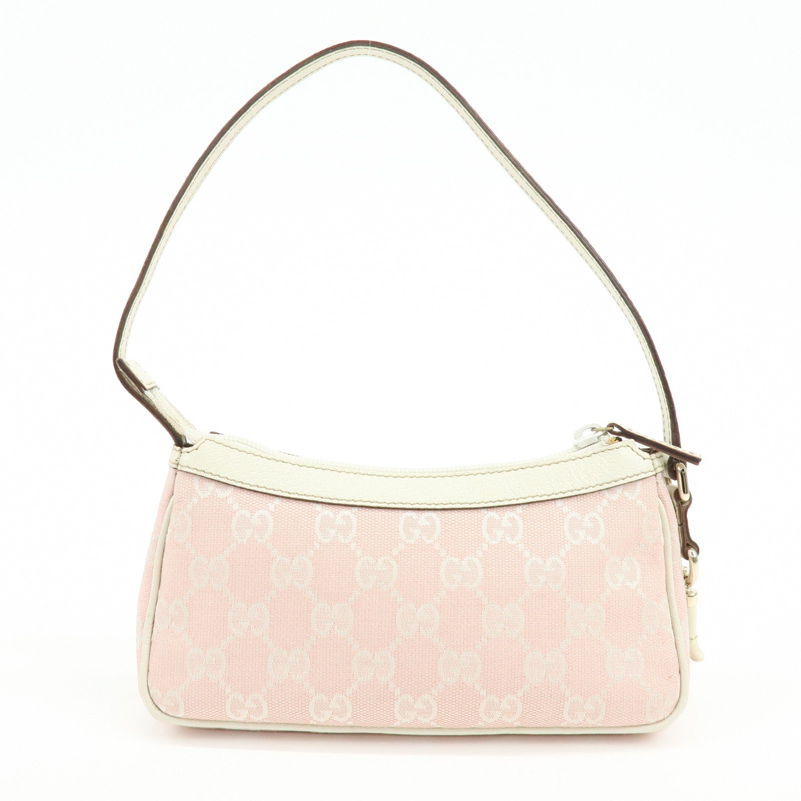 GUCCI GG Canvas Leather Hand Bag Pouch Shoulder Bag Pink 154432
