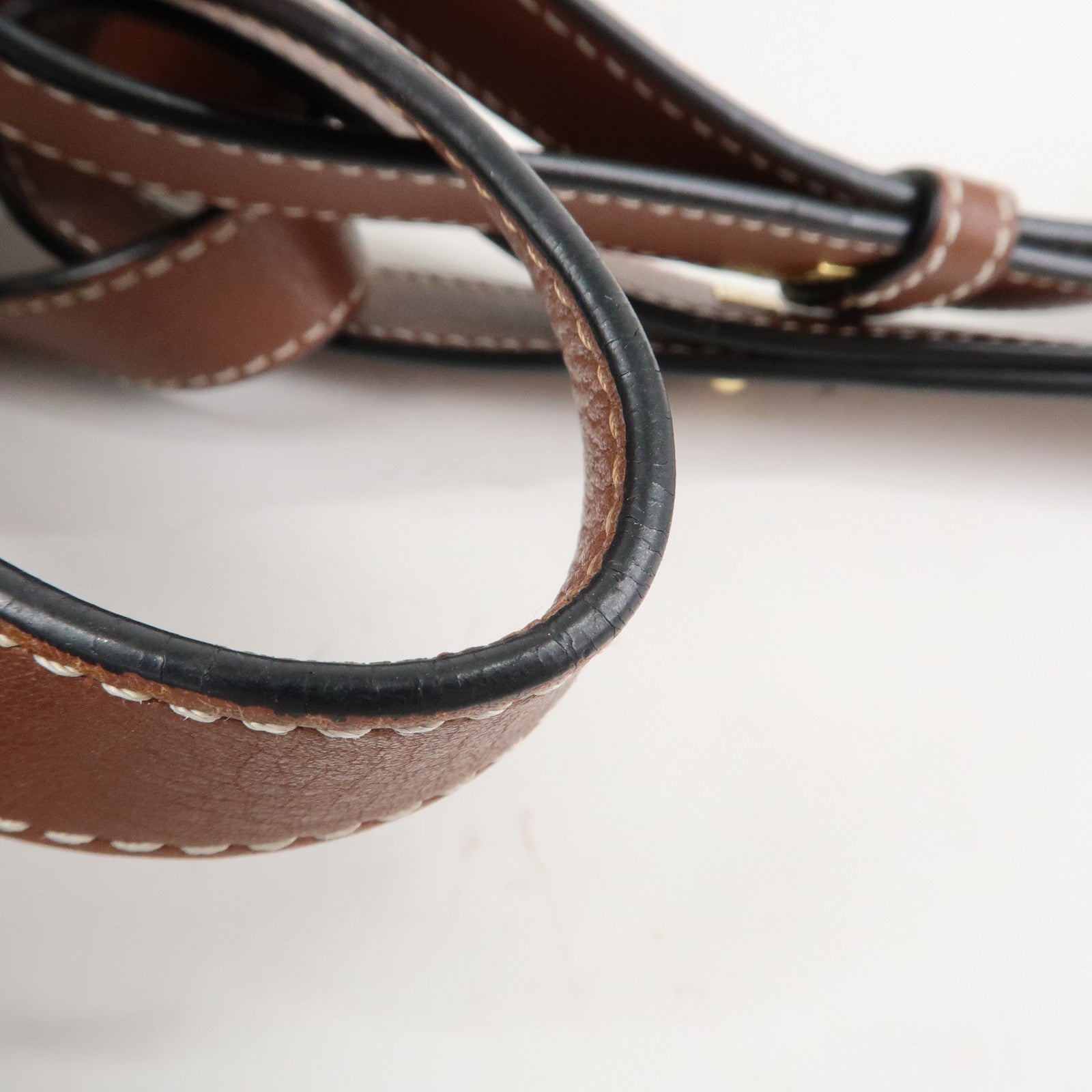 LOEWE Anagram Leather Hammock Small Shoulder Bag Brown Used