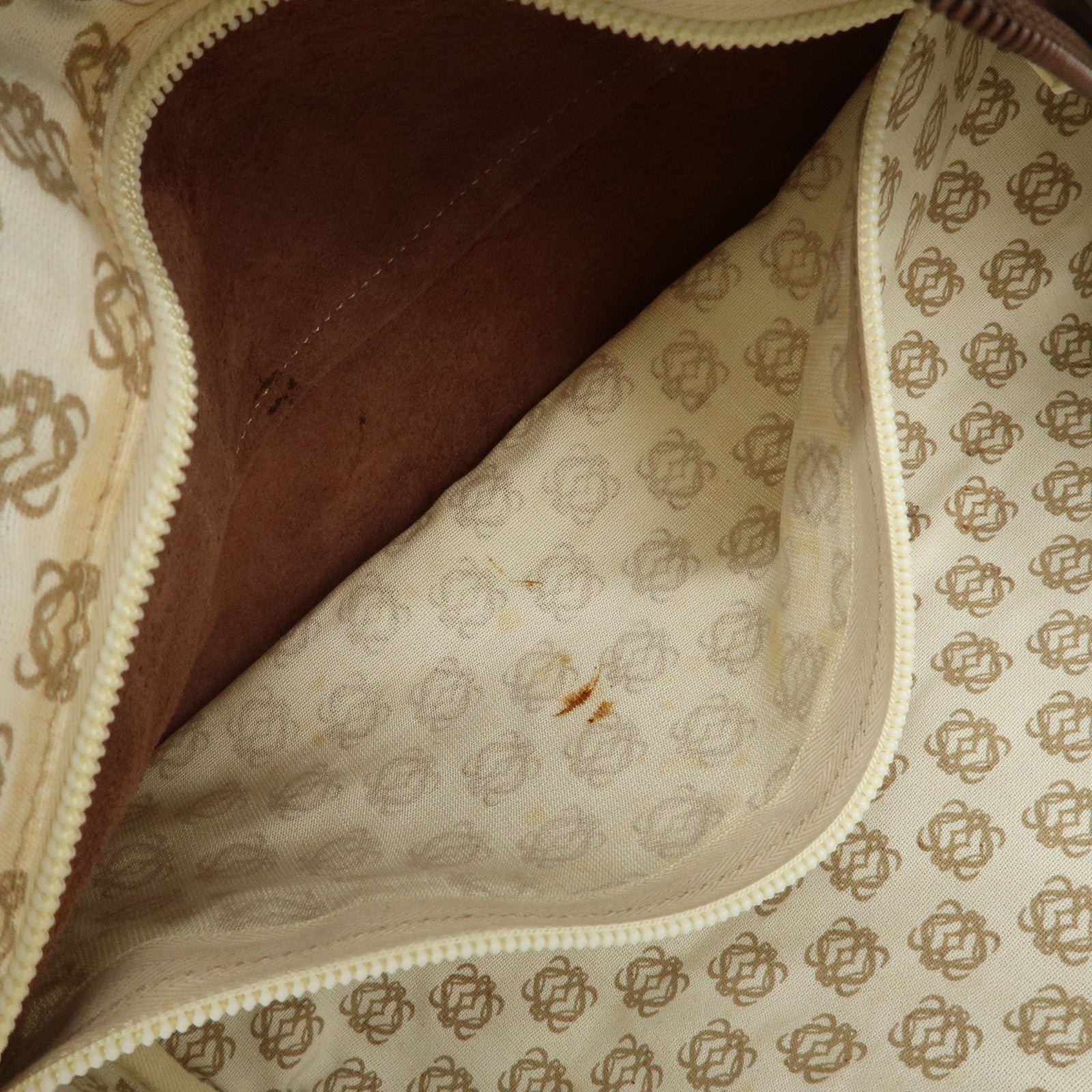 LOEWE Anagram Leather Boston Bag Hand Bag Dark Brown