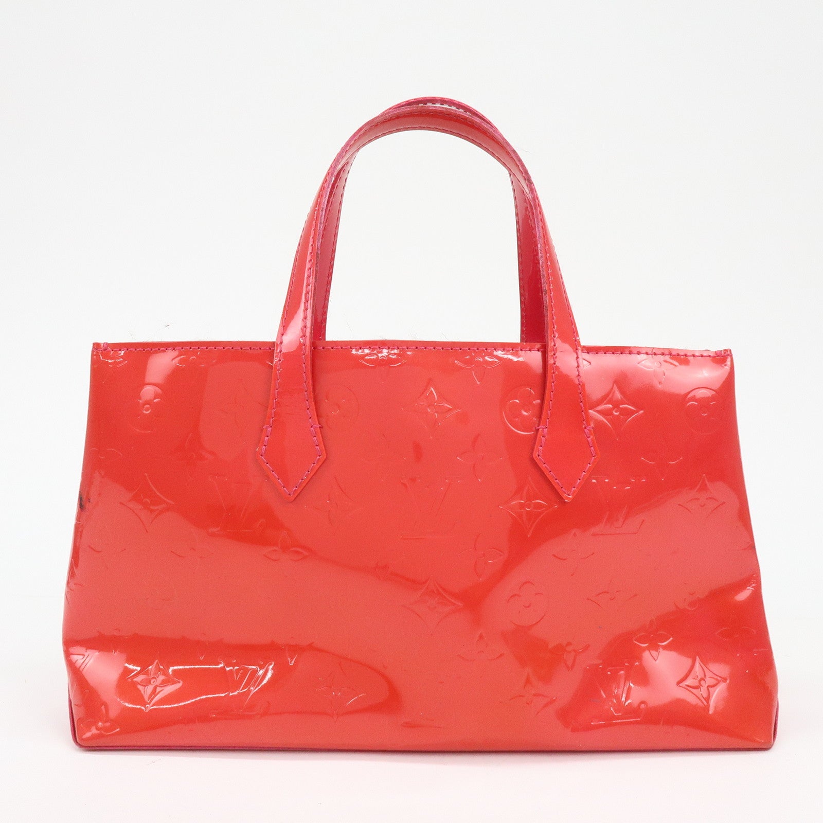 Louis Vuitton Monogram Vernis Wilshire PM Hand Bag Rose Pop M93643