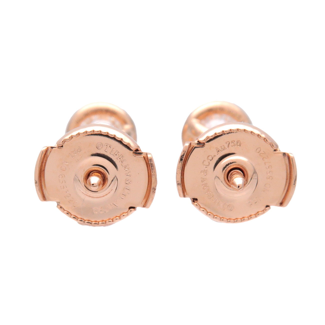 Tiffany & Co By the Yard Diamond Earrings 0.34ct K18PG Rose Gold