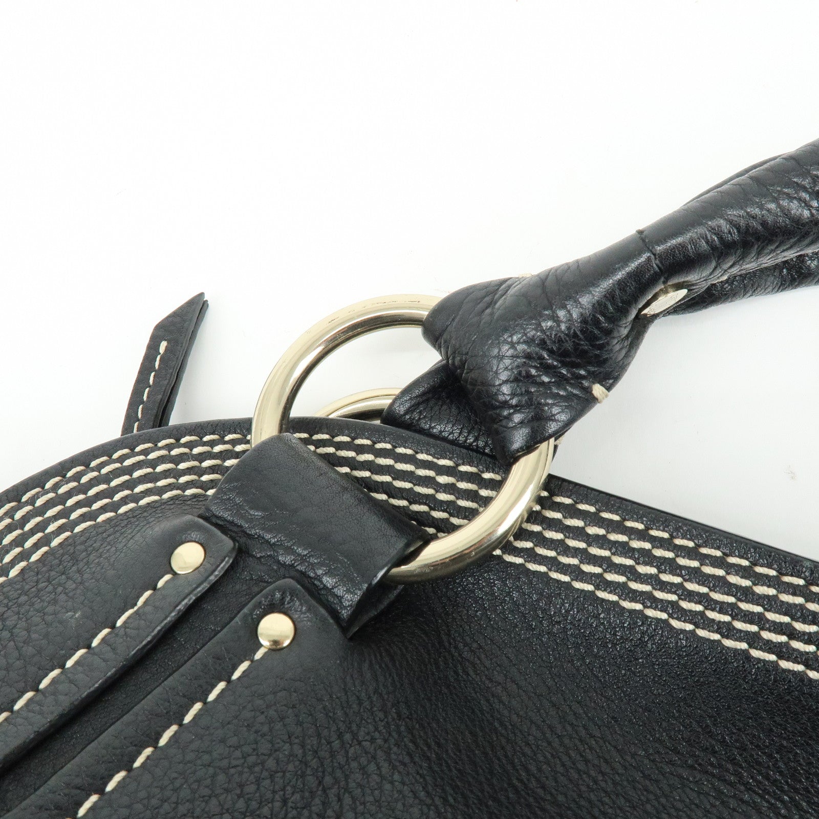 CELINE Leather Bittersweet Shoulder Bag Hand Bag Black