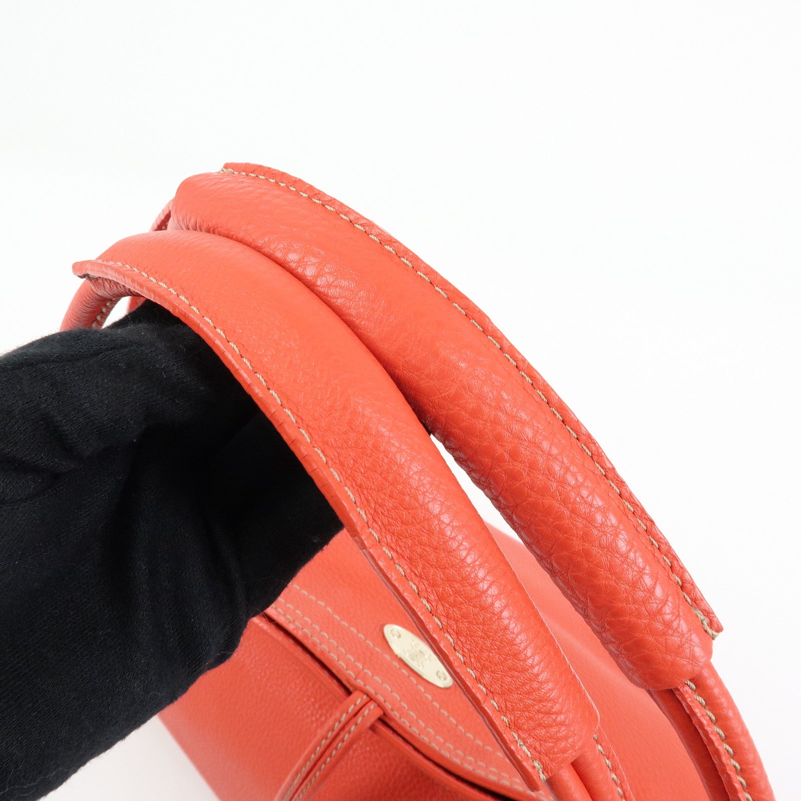 CELINE Bittersweet Leather Shoulder Bag Hand Bag Tote Bag Red